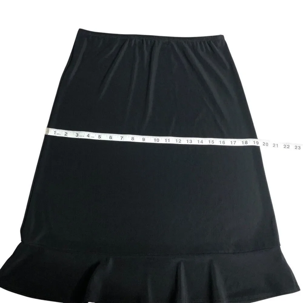 Vintage AGB Byer California Skirt Womens‎ M Black Stretch Ruffle Hem Gothic Y2K